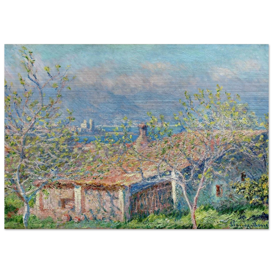 Gardener's House at Antibes - claude monet Brushed Aluminum Print - 70x100 cm / 28x40 inches | claude monet Aluminum Print | claude monet Prints