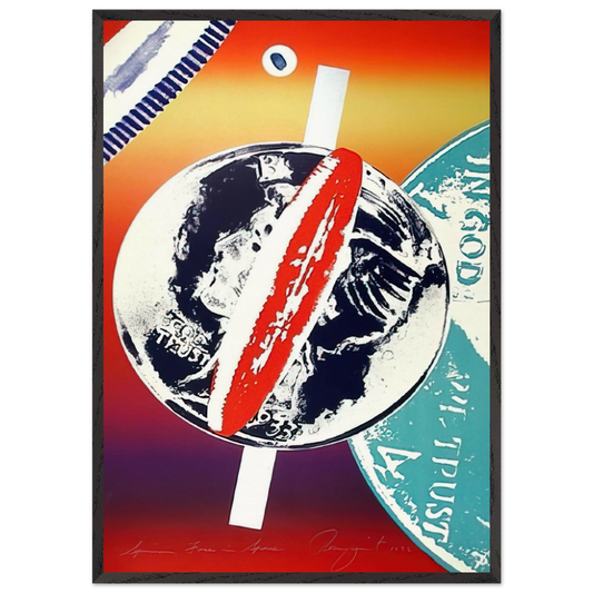 Spinning Faces in Space - James Rosenquist 70x100 cm / 28x40 inches Framed Art Print – Black Wooden Frame