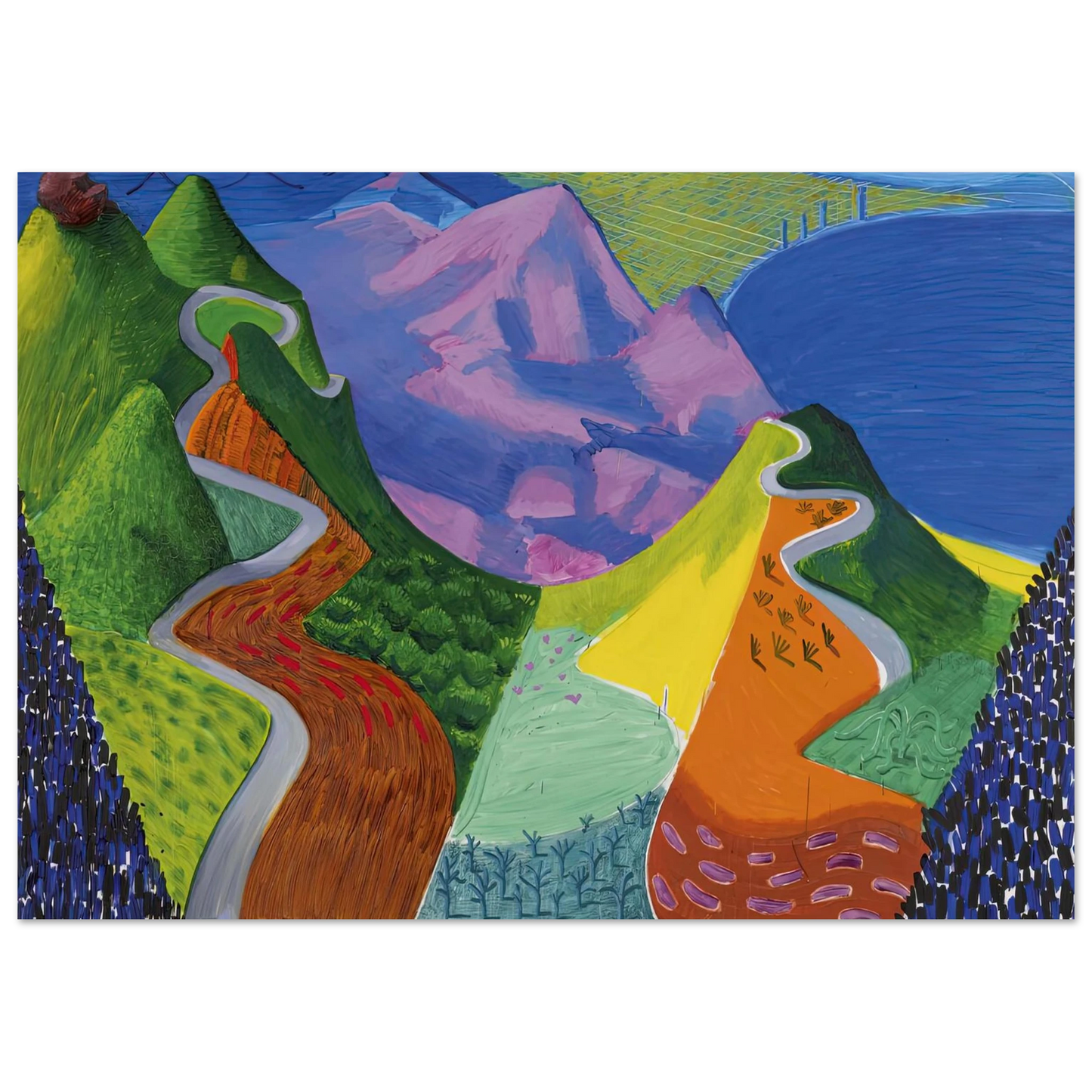David Hockney - David Hockney Wall art - 13x18 cm / 5x7 inches - Premium Wooden Framed Poster With Fine Art Paper-canvas - Black frame