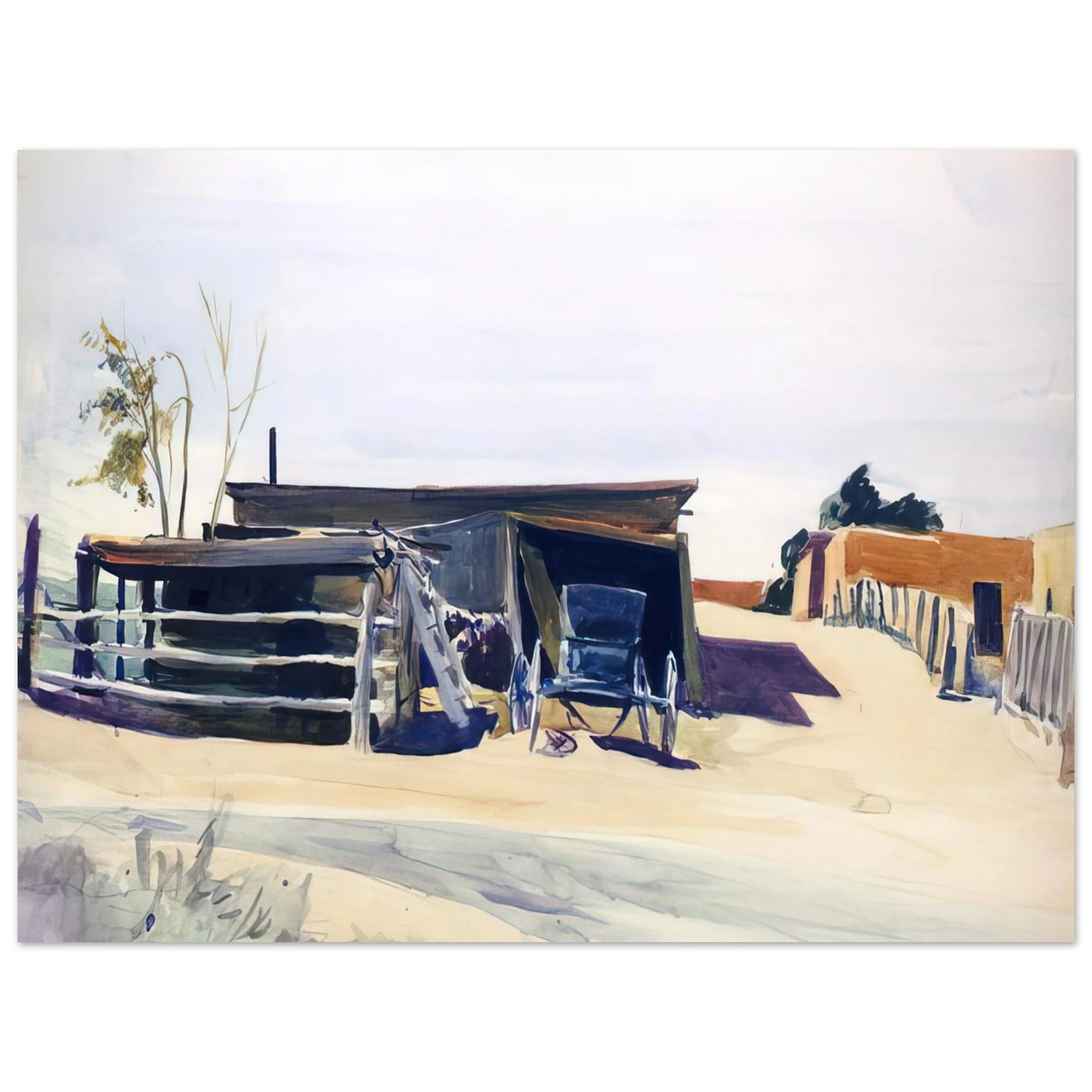 Edward Hopper - Adobes and Shed, New Mexico Fine Art Poster