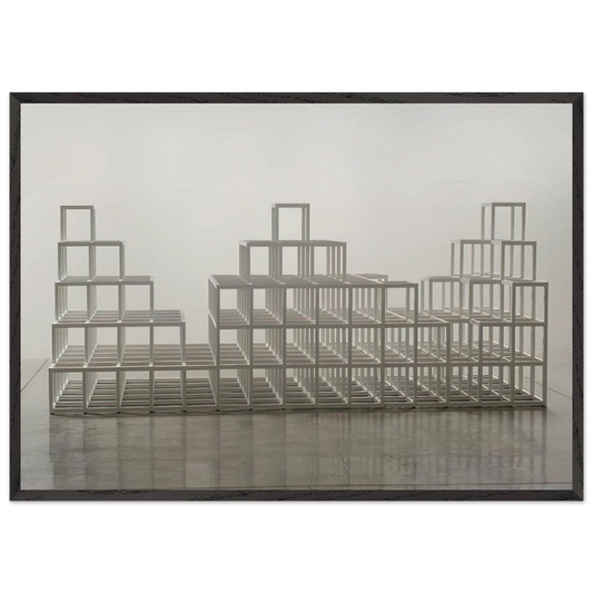 Structure with Three Towers - Sol LeWitt 70x100 cm / 28x40 inches Framed Art Print – Black Wooden Frame
