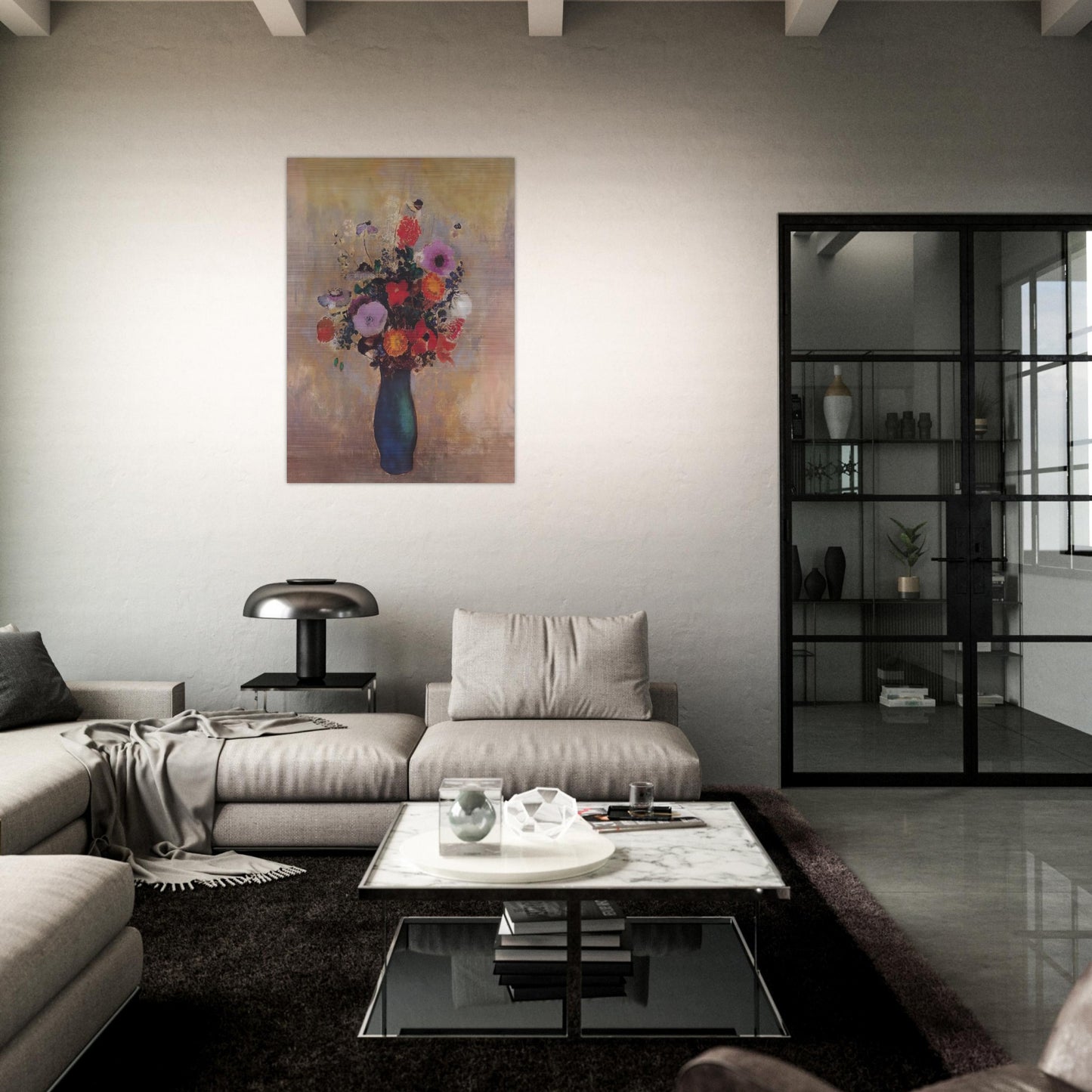 WILDFLOWERS - Odilon Redon Brushed Aluminum Print - 70x100 cm / 28x40 inches | Odilon Redon Aluminum Print | Odilon Redon Prints