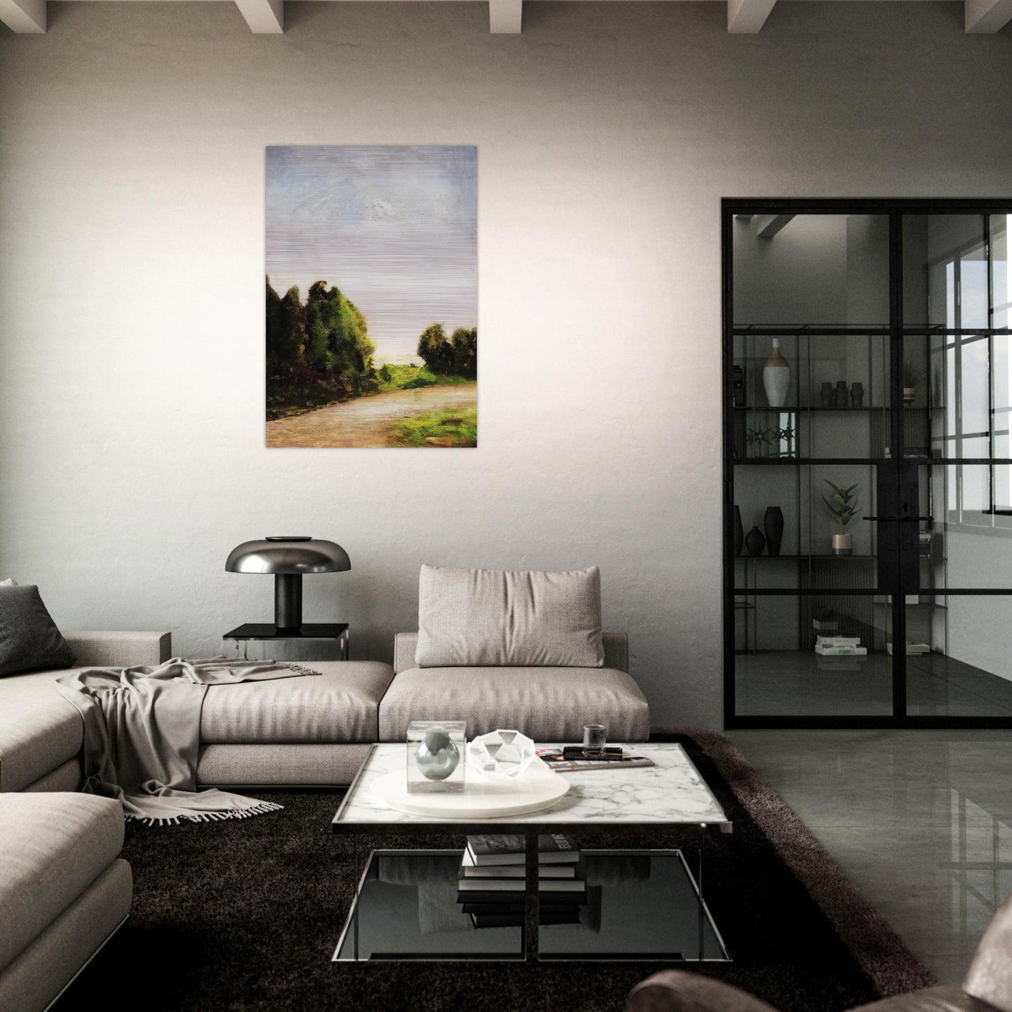 PAESAGGIO 1904 - Carlo Carra Brushed Aluminum Print - 70x100 cm / 28x40 inches | Carlo Carra Aluminum Print | Carlo Carra Prints