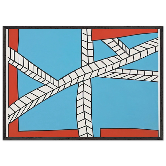 Skyscape II - 1988 - Nicholas Krushenick 70x100 cm / 28x40 inches Framed Art Print – Black Wooden Frame