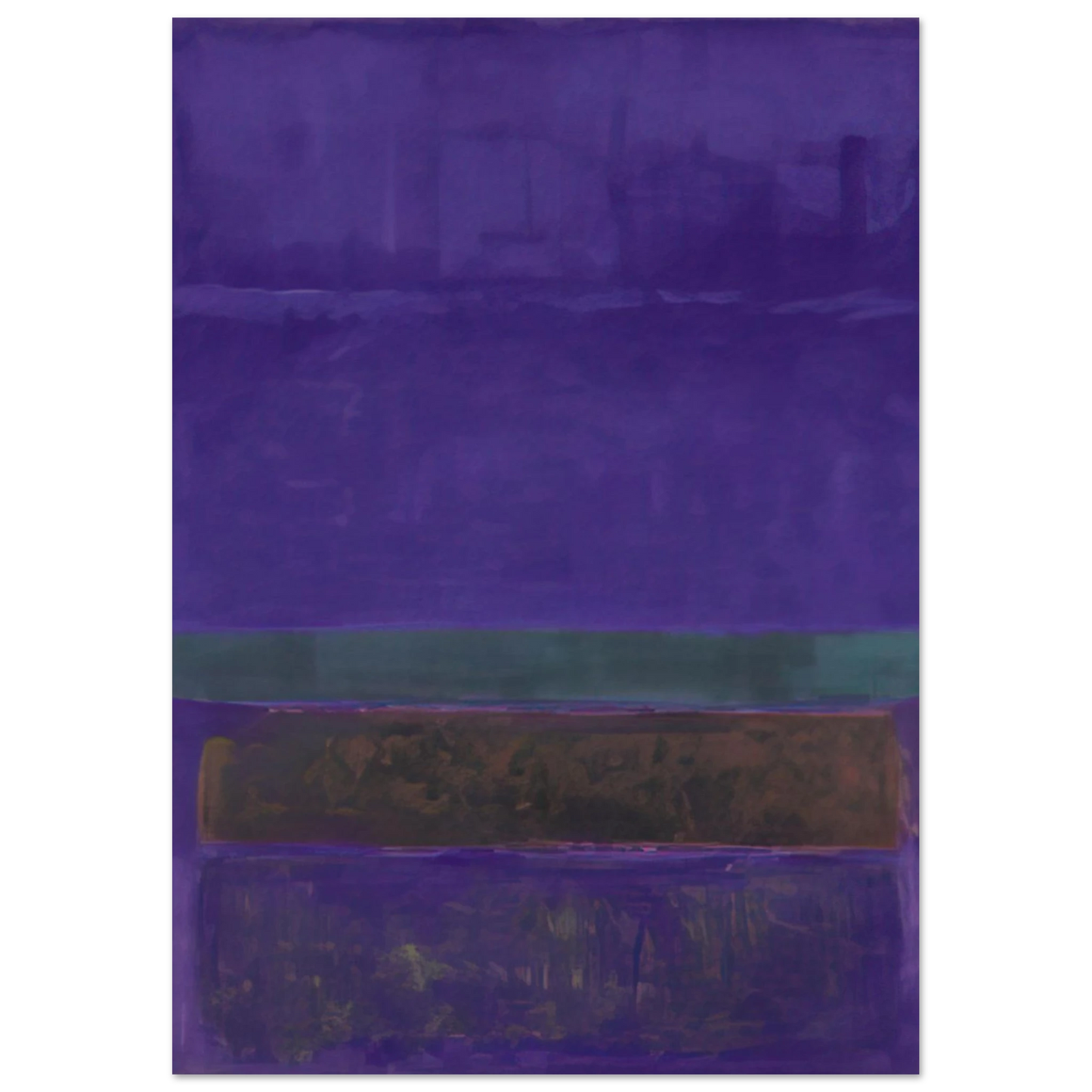 Mark Rothko - Untitled [Blue, Green, and Brown] - 1952 Wall Art - 21x29.7 cm / 8x12" - Premium Wooden Framed Poster With Fine Art Paper-canvas - White frame