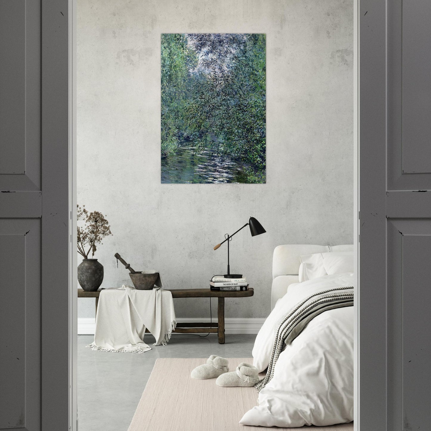 The Willows on the River - claude monet Brushed Aluminum Print - 70x100 cm / 28x40 inches | claude monet Aluminum Print | claude monet Prints