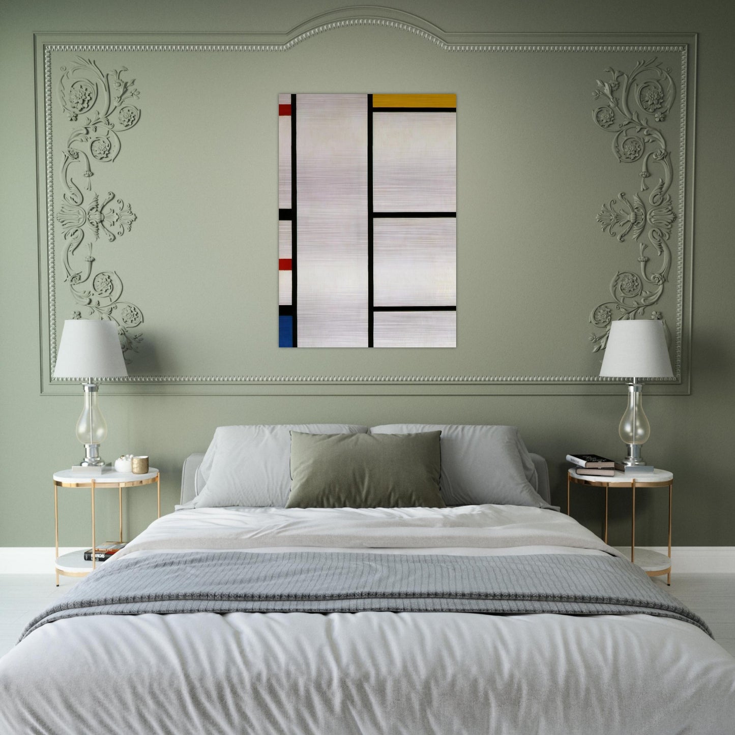 Composition No. III Blanc-Jaune - Piet Mondrian Brushed Aluminum Print - 70x100 cm / 28x40 inches | Piet Mondrian Aluminum Print | Piet Mondrian Prints