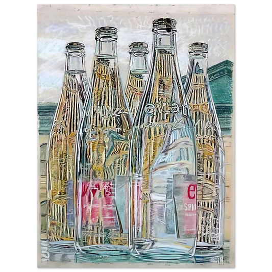 Janet Fish - EVIAN BOTTLES 1976  75x100 cm / 30x40inches Fine Art Poster