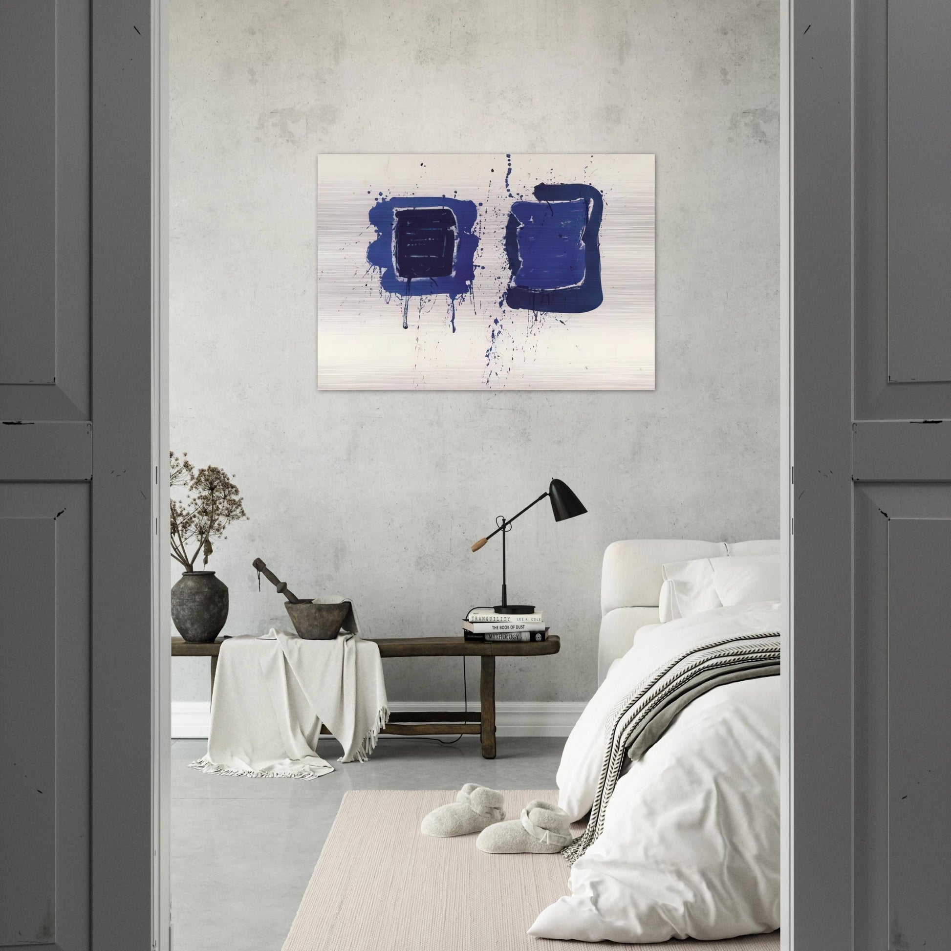 Deux Magots - Sam Francis Brushed Aluminum Print - 70x100 cm / 28x40 inches | Sam Francis Aluminum Print | Sam Francis Prints