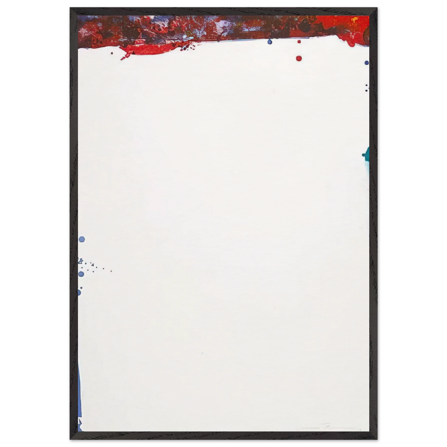 Chinese Wall  L L101 SF-87  - Sam Francis 70x100 cm / 28x40 inches Framed Art Print – Black Wooden Frame