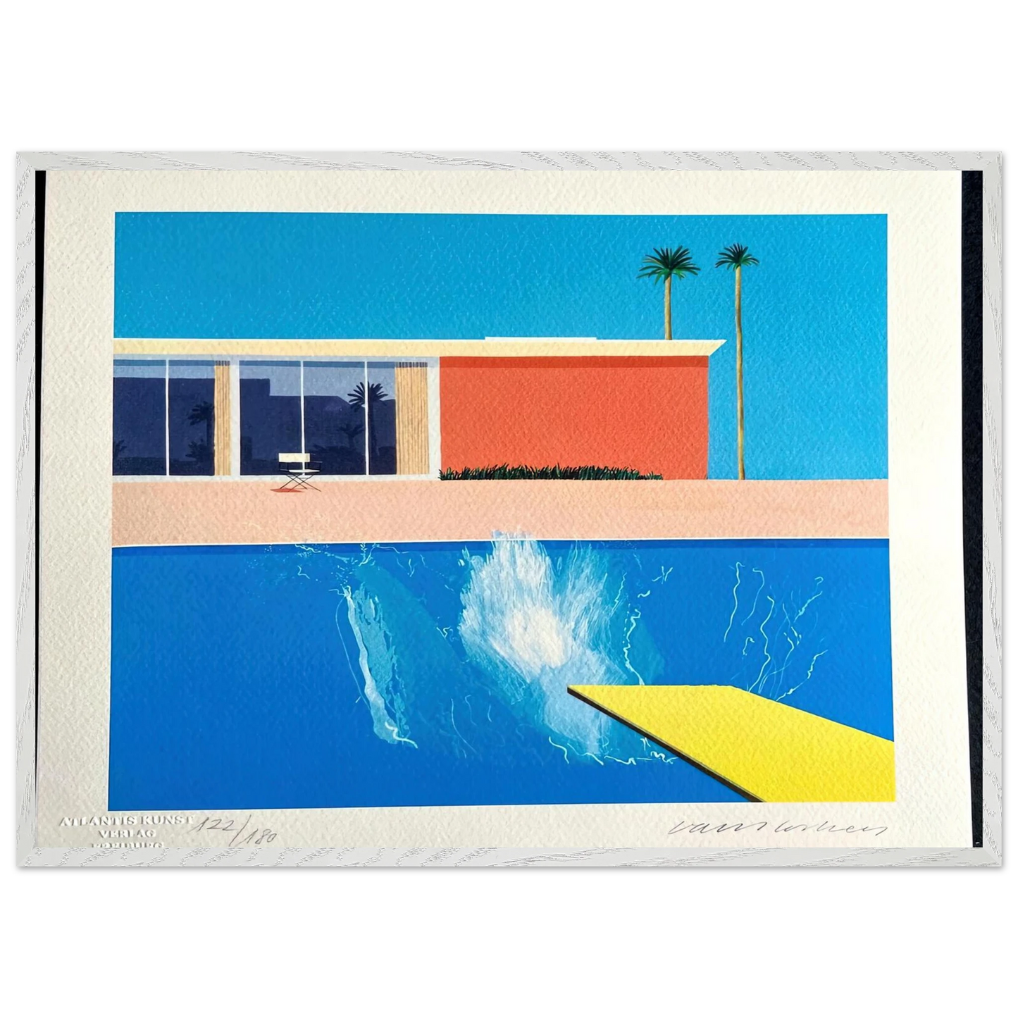 David Hockney - David Hockney Wall art - 15x20 cm / 6x8 inches - Premium Wooden Framed Poster With Fine Art Paper-canvas - White frame