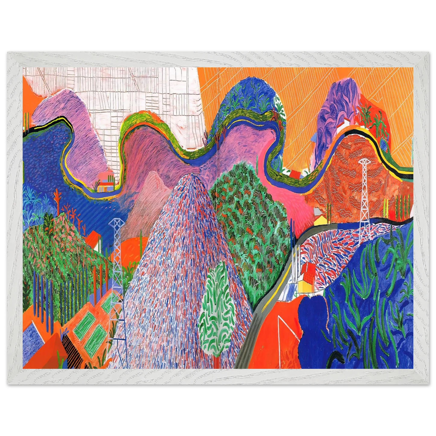 David Hockney - David Hockney Wall art - A2 (42 x 59.4  cm) - Premium Wooden Framed Poster With Fine Art Paper-canvas - Wood frame