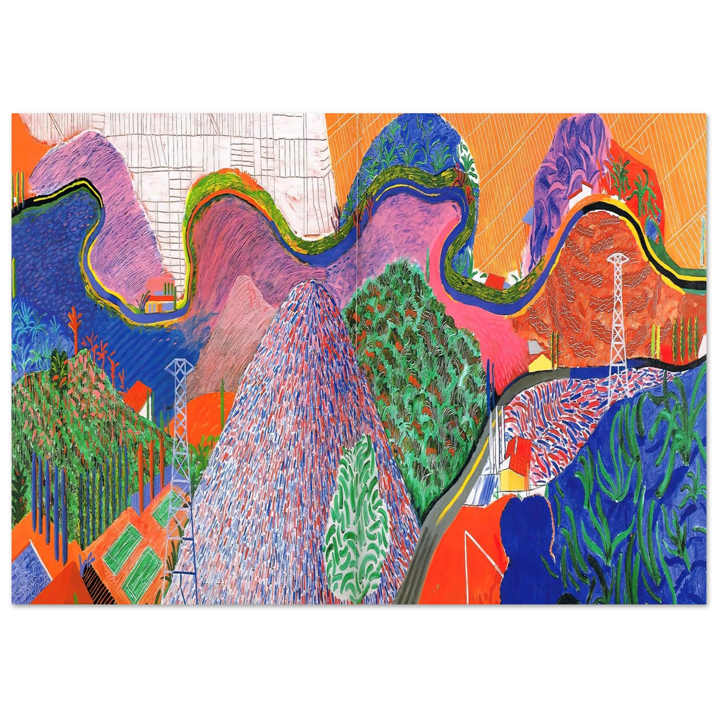 David Hockney - David Hockney Wall art - A3 (29.7 x 42  cm) - Premium Wooden Framed Poster With Fine Art Paper-canvas - Wood frame