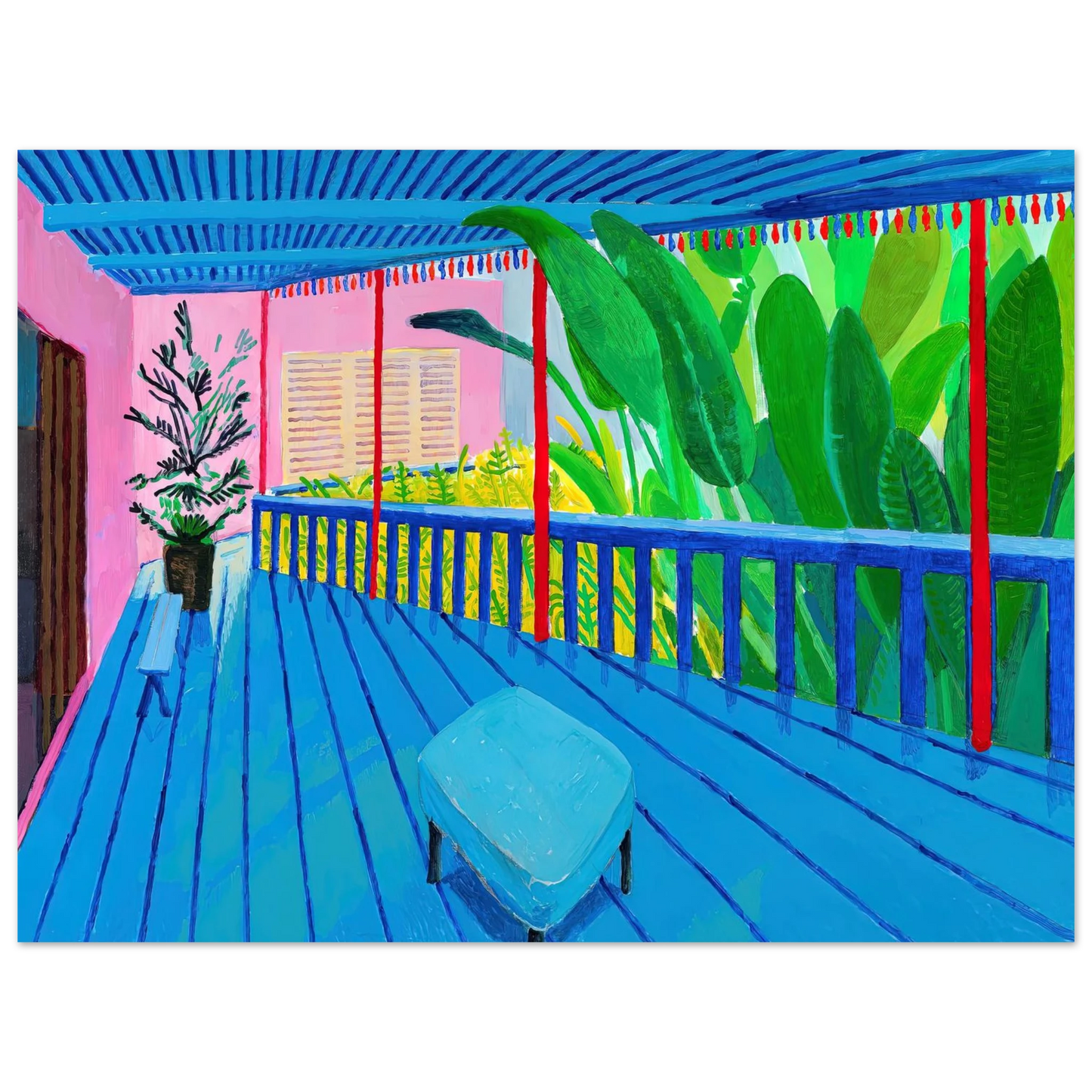 David Hockney - David Hockney Wall art - 50x50 cm / 20x20 inches - Premium Wooden Framed Poster With Fine Art Paper-canvas - Wood frame