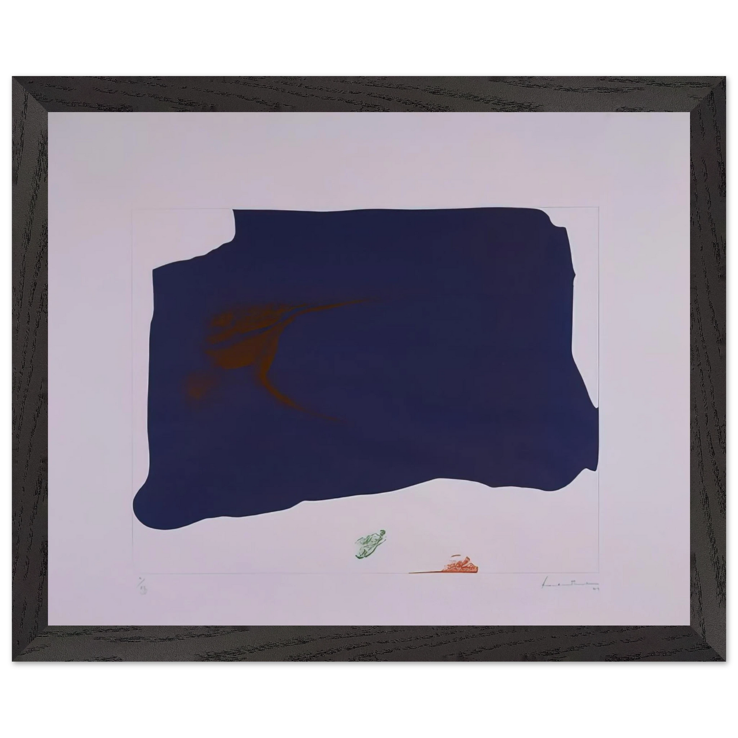 Helen Frankenthaler - Variation II on Mauve Corner - 1969 Wall art - 60x90 cm / 24x36 inches - Premium Wooden Framed Poster With Fine Art Paper-canvas - Black frame