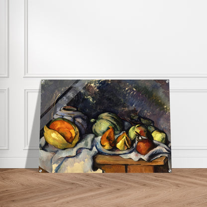 Still Life with Fruit and a Ginger Pot - Paul Cézanne Acrylic Print - 70x100 cm / 28x40″ inches