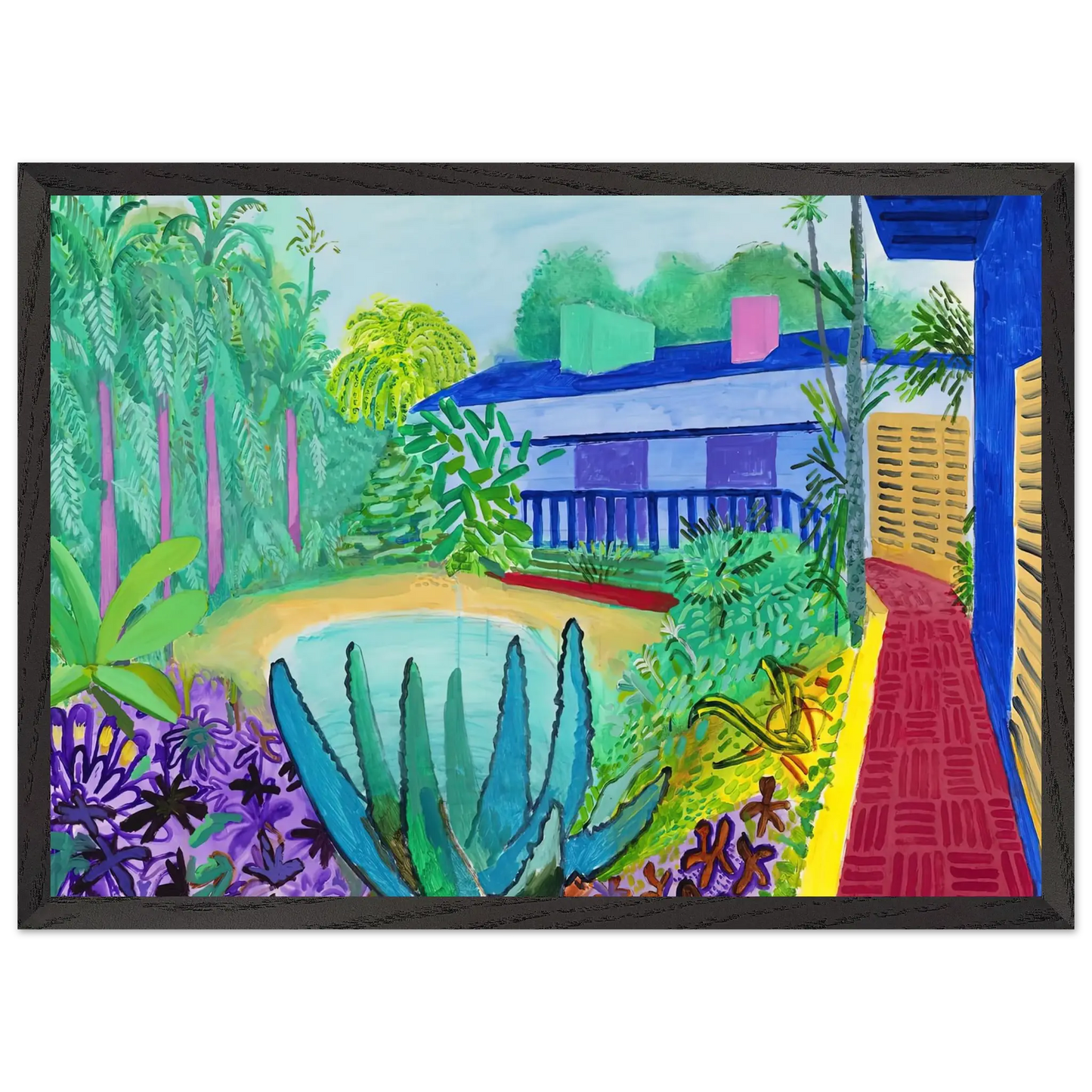 David Hockney - David Hockney Wall art - 30x40 cm / 12x16 Inches - Premium Wooden Framed Poster With Fine Art Paper - White frame