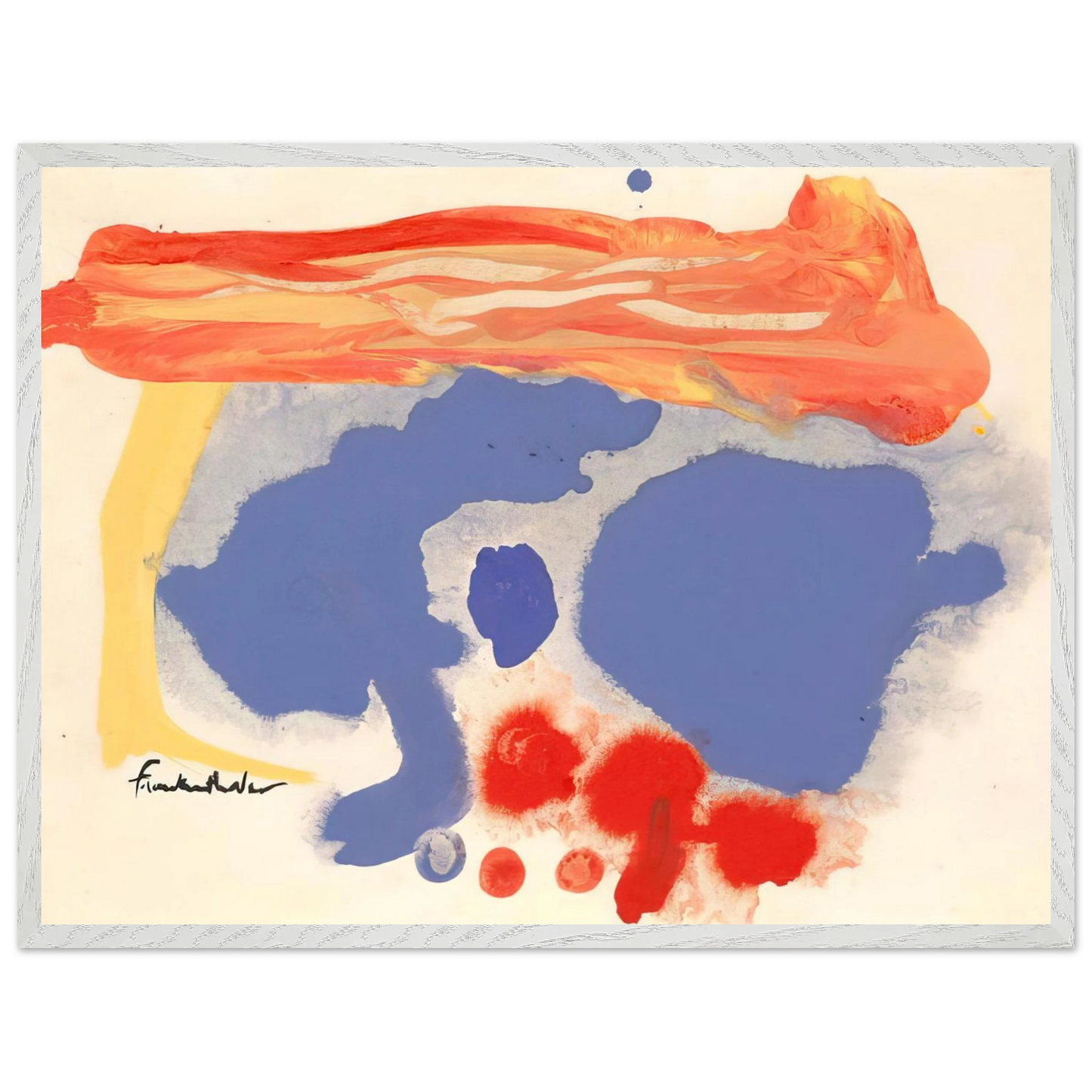 Helen Frankenthaler - Summerscene, Provincetown - 1961 Wall art - 30x40 cm / 12x16 inches - Premium Wooden Framed Poster With Fine Art Paper-canvas - Wood frame