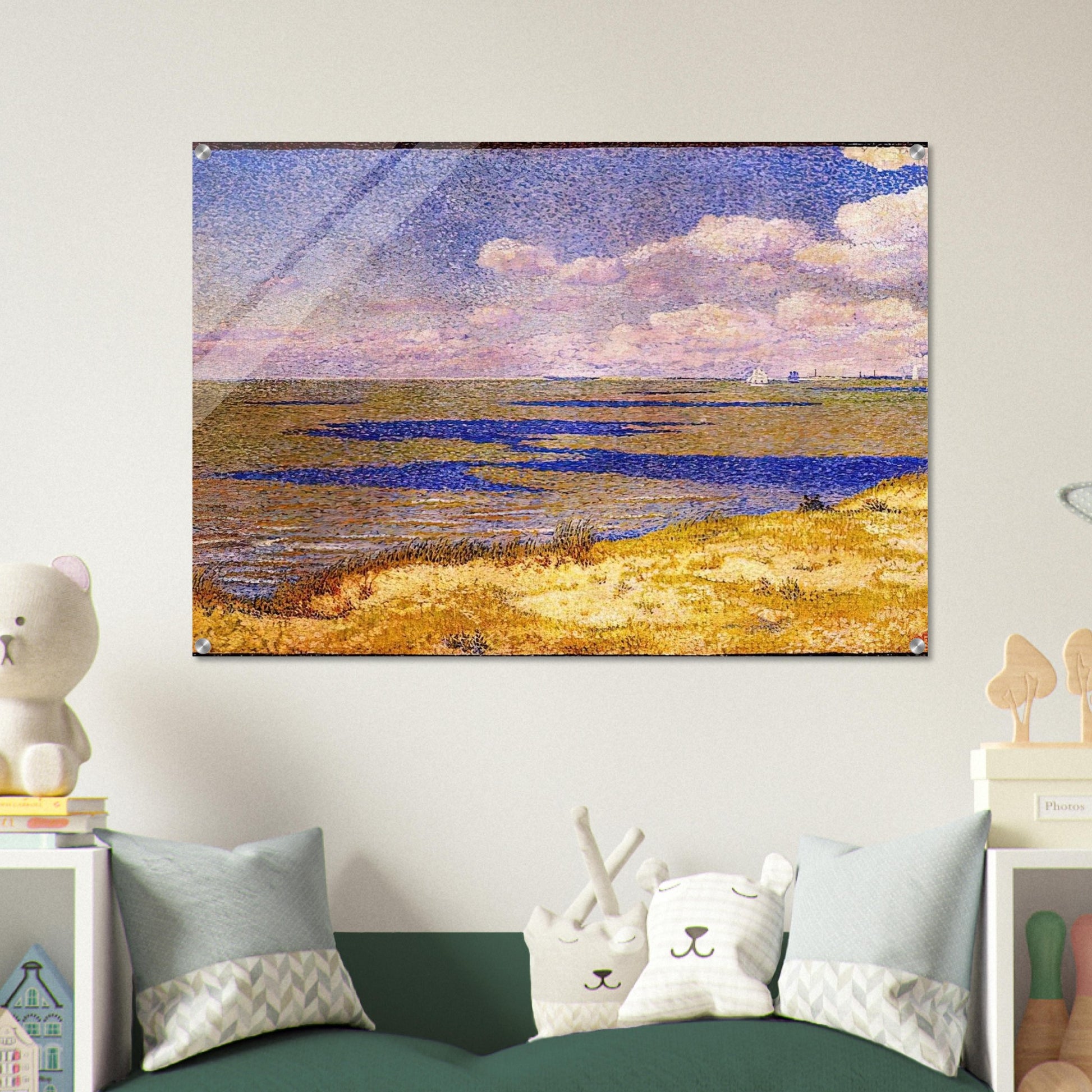 VIEW OF THE RIVER SCHELDT 1893 - Theo van Rysselberghe Acrylic Print - 70x100 cm / 28x40″ inches