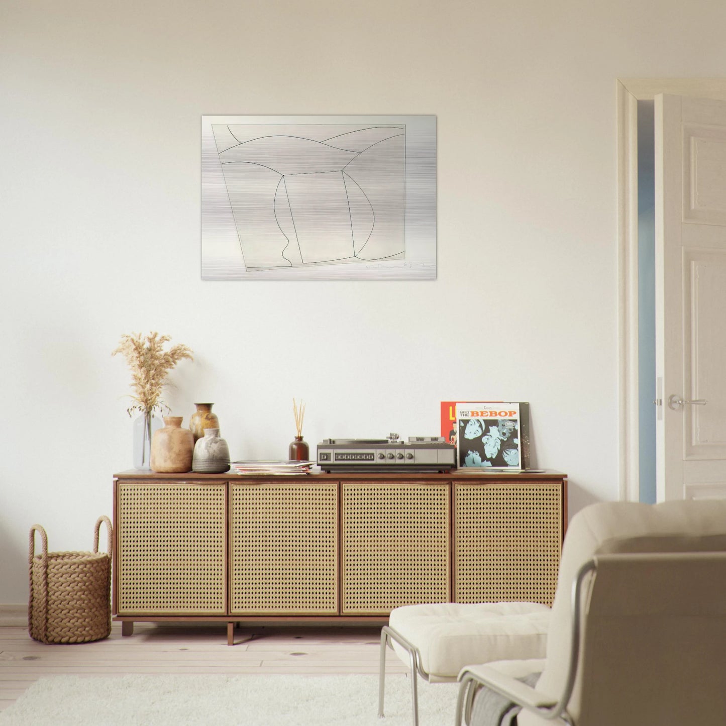 3 forms in a landscape - 1967 - Ben Nicholson Brushed Aluminum Print - 70x100 cm / 28x40 inches | Ben Nicholson Aluminum Print | Ben Nicholson Prints