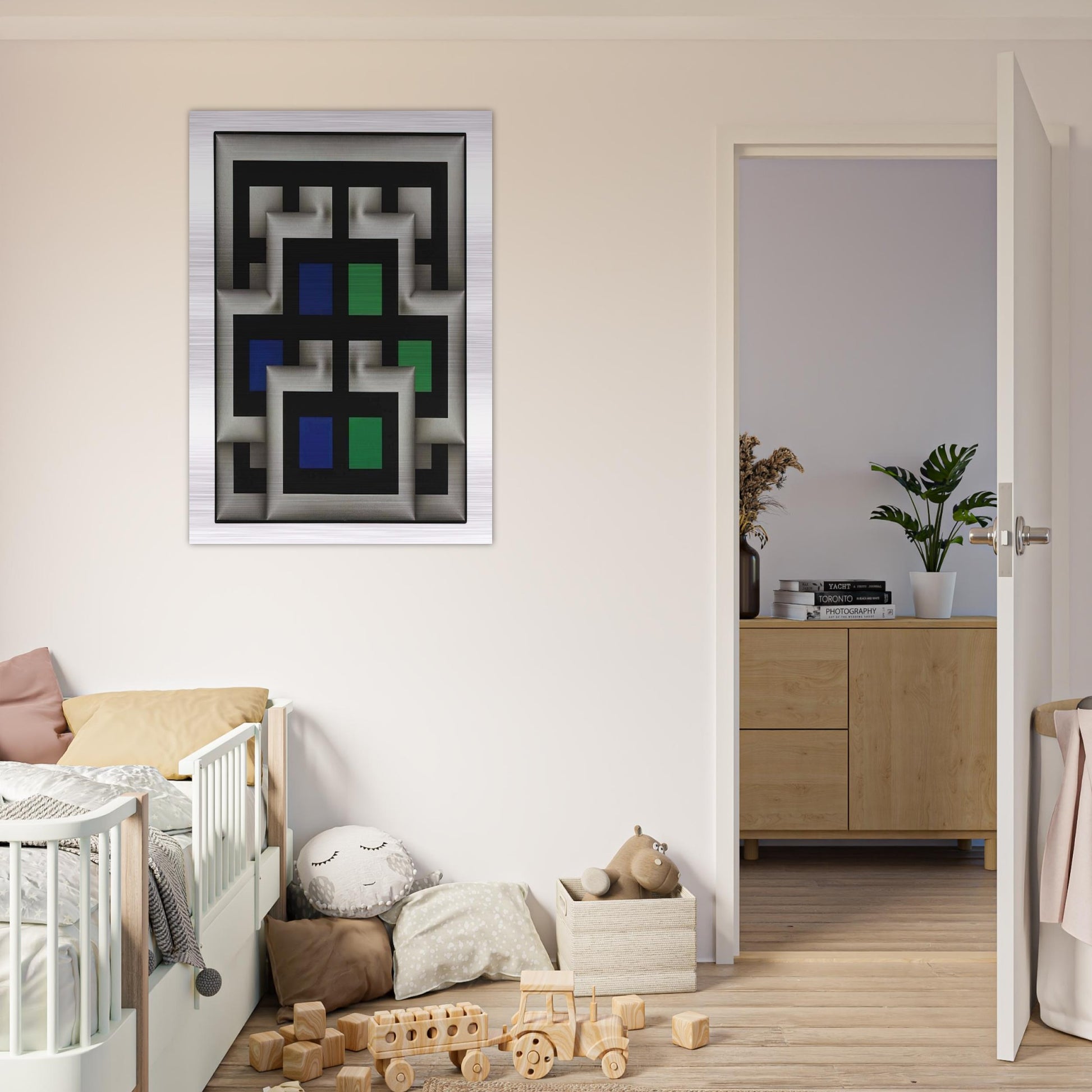 Sararas XX - 1981 - Omar Rayo Brushed Aluminum Print - 70x100 cm / 28x40 inches | Omar Rayo Aluminum Print | Omar Rayo Prints