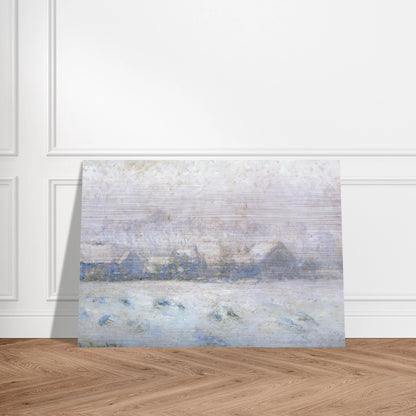 Snow Effect, Giverny - claude monet Brushed Aluminum Print - 70x100 cm / 28x40 inches | claude monet Aluminum Print | claude monet Prints