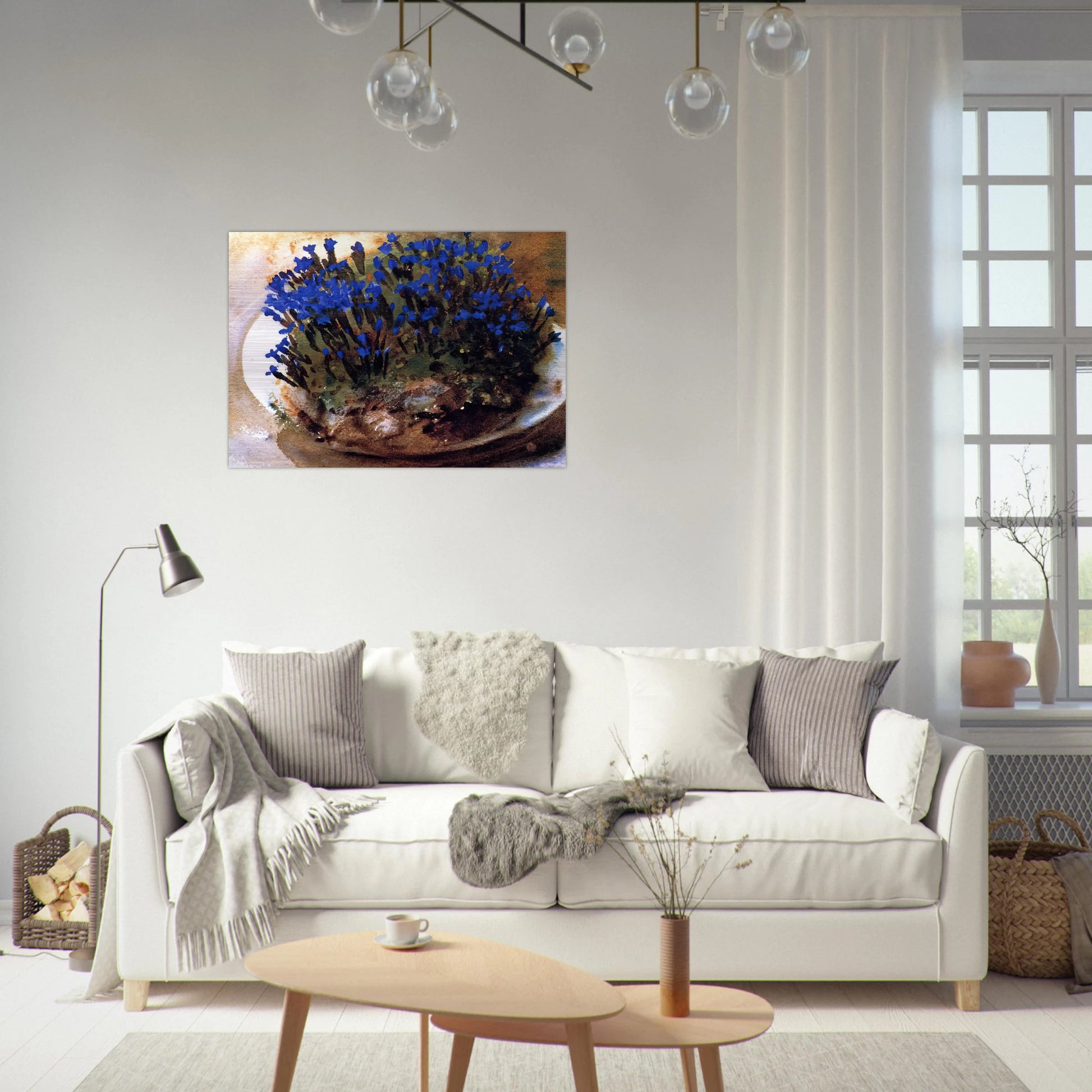 Blue Gentians - John Singer Sargent Brushed Aluminum Print - 70x100 cm / 28x40 inches | John Singer Sargent Aluminum Print | John Singer Sargent Prints