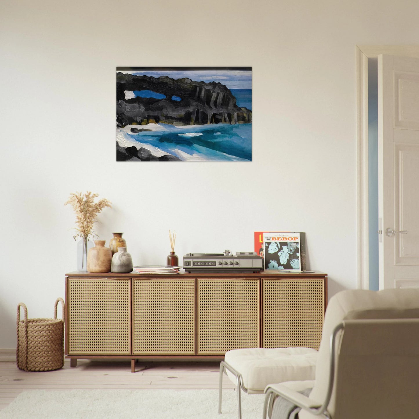Black Lava Bridge, Hana Coast-No. II - Georgia O'Keeffe Brushed Aluminum Print - 70x100 cm / 28x40 inches | Georgia O'Keeffe Aluminum Print | Georgia O'Keeffe Prints