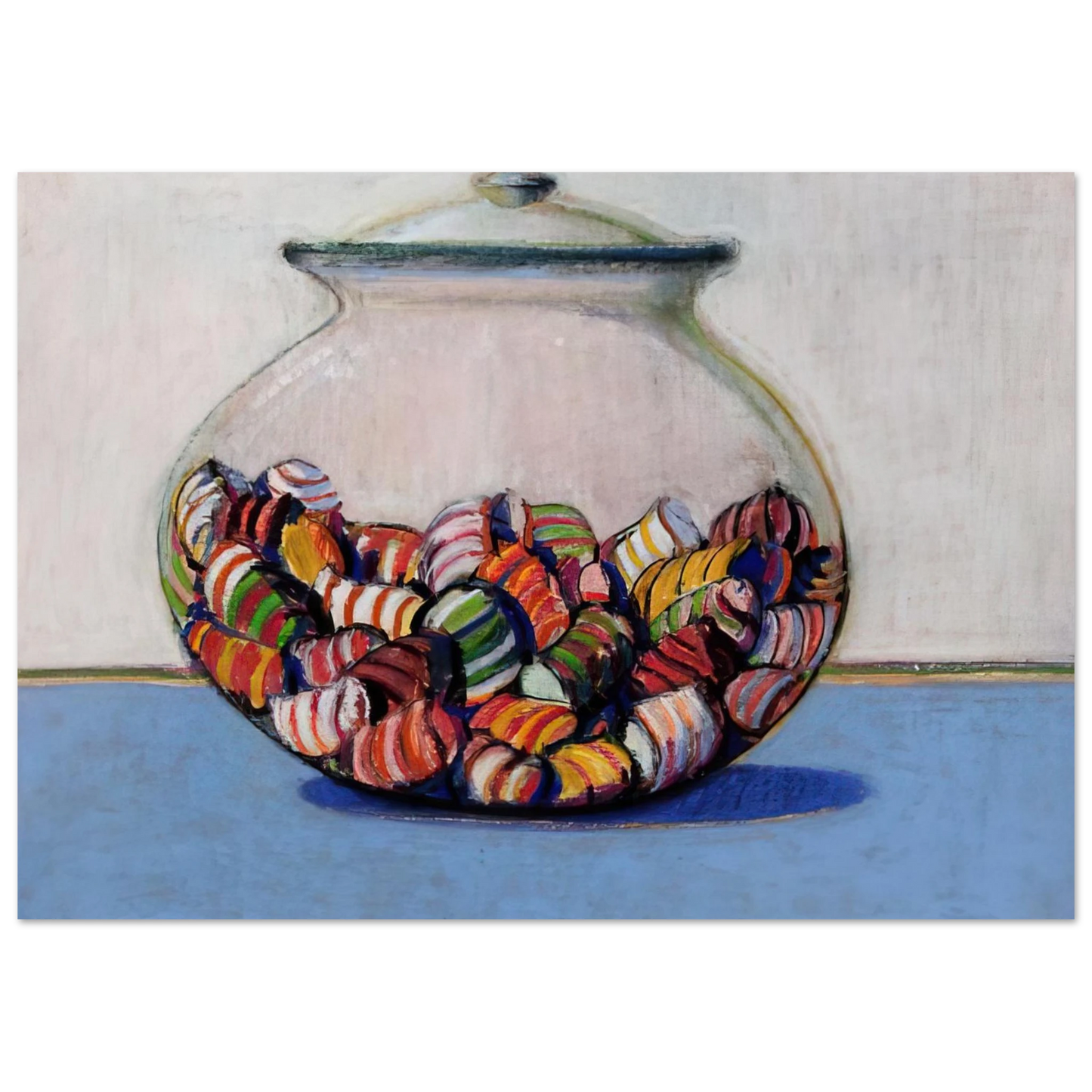 Wayne Thiebaud - Glassed Candy - 1969 Wall Art - 60x80 cm / 24x32 inches - Premium Wooden Framed Poster With Fine Art Paper - Wood frame