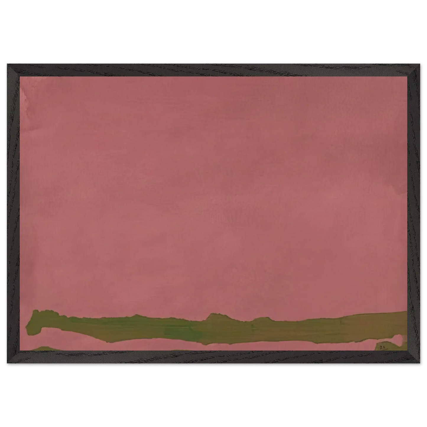 Helen Frankenthaler - Green Likes Mauve - 1970 Wall art - 27x35 cm / 11x14 Inches - Premium Wooden Framed Poster With Fine Art Paper - Wood frame