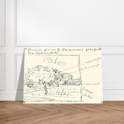 Orchard and House with Orange Roof - Vincent van Gogh Acrylic Print - 70x100 cm / 28x40″ inches | Vincent van Gogh Wall Art | Vincent van Gogh Prints