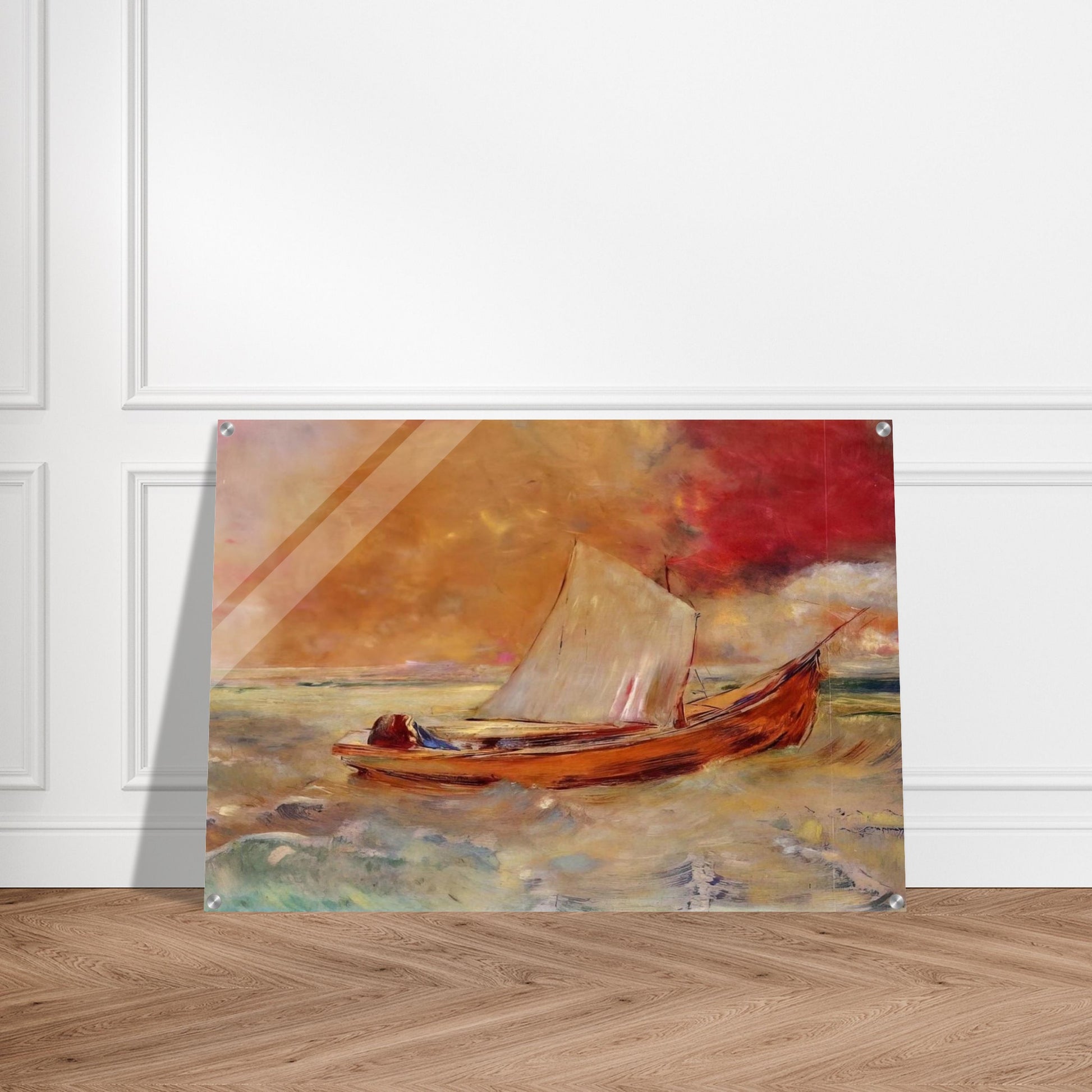 YELLOW BOAT - Odilon Redon Acrylic Print - 70x100 cm / 28x40″ inches | Odilon Redon Wall Art | Odilon Redon Prints