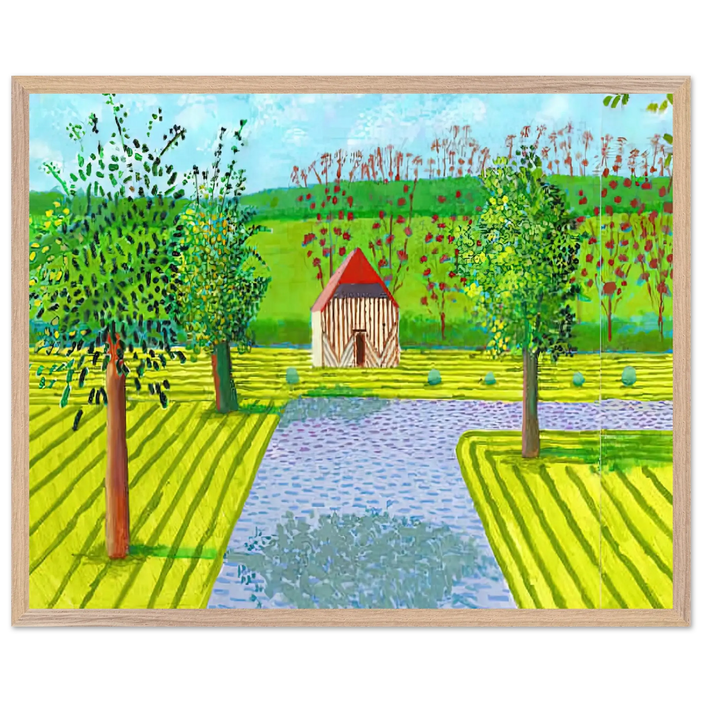 David Hockney - David Hockney Wall art - 27x35 cm / 11x14 Inches - Premium Wooden Framed Poster With Fine Art Paper - Black frame