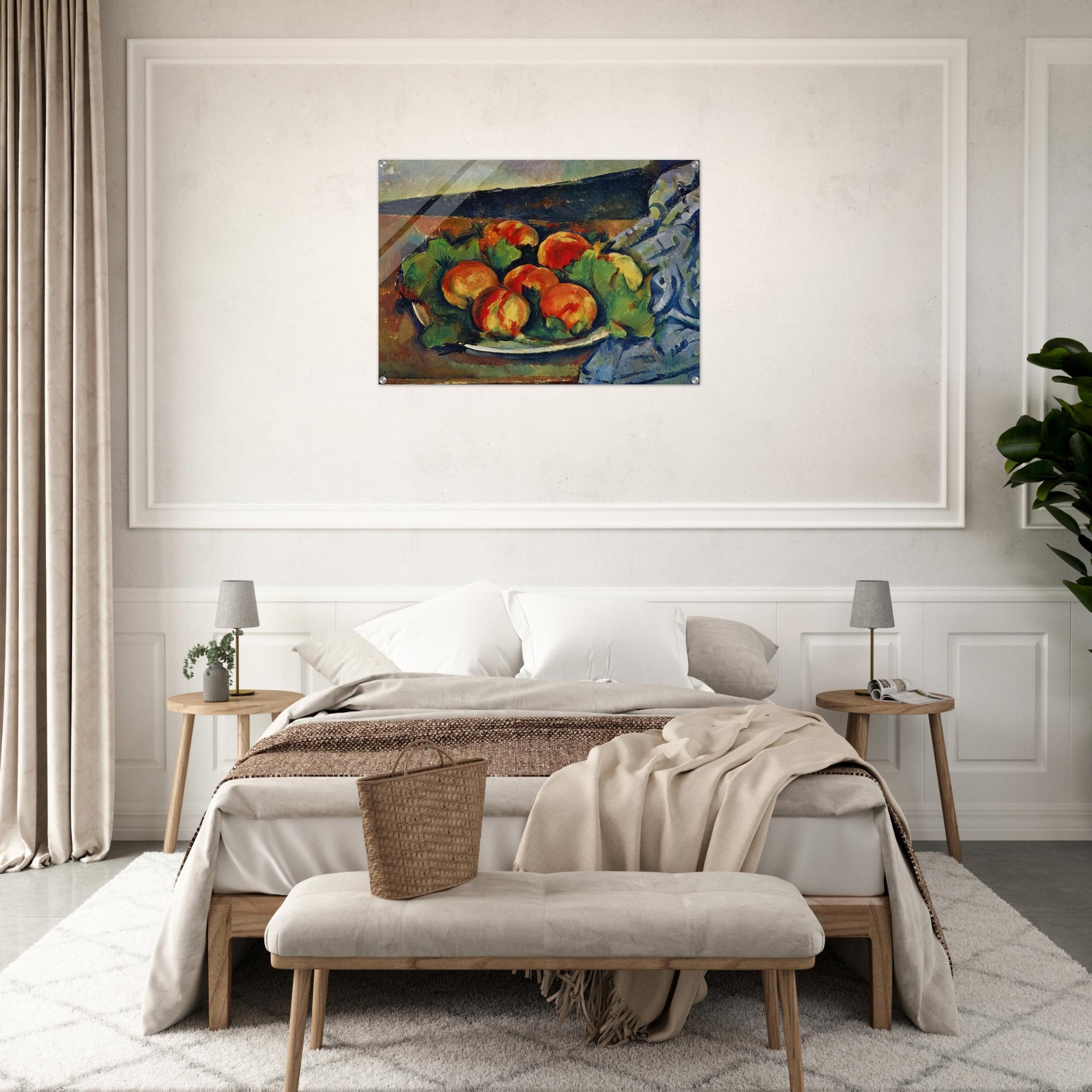 Dish of Peaches - Paul Cézanne Acrylic Print - 70x100 cm / 28x40″ inches