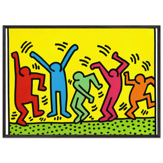 UNTITLED DANCE 1987 N1 - Keith Haring 70x100 cm / 28x40 inches Framed Art Print – Black Wooden Frame