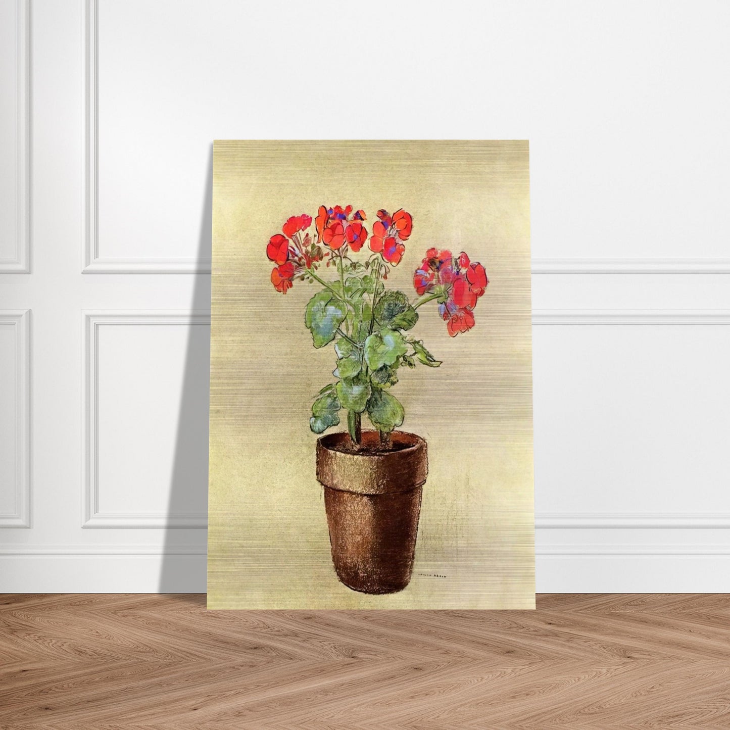 GERANIUMS 1902 - Odilon Redon Brushed Aluminum Print - 70x100 cm / 28x40 inches | Odilon Redon Aluminum Print | Odilon Redon Prints