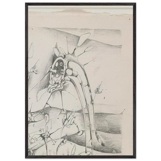 UNTITLED 1997 - Lee Bontecou 70x100 cm / 28x40 inches Framed Art Print – Black Wooden Frame