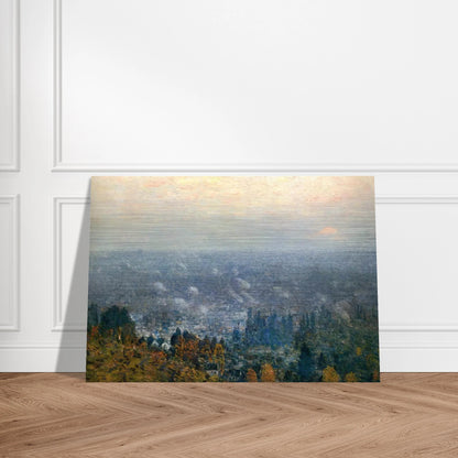 Mount Hood and the Valley of the Willamette - Childe Hassam Brushed Aluminum Print - 70x100 cm / 28x40 inches | Childe Hassam Aluminum Print | Childe Hassam Prints