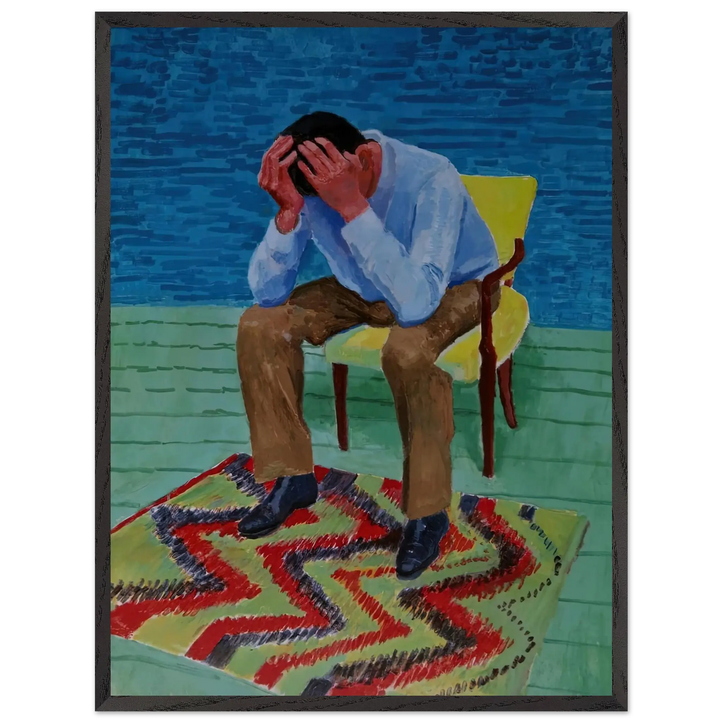 David Hockney - David Hockney Wall art - A3 (29.7 x 42  cm) - Premium Wooden Framed Poster With Fine Art Paper - Black frame