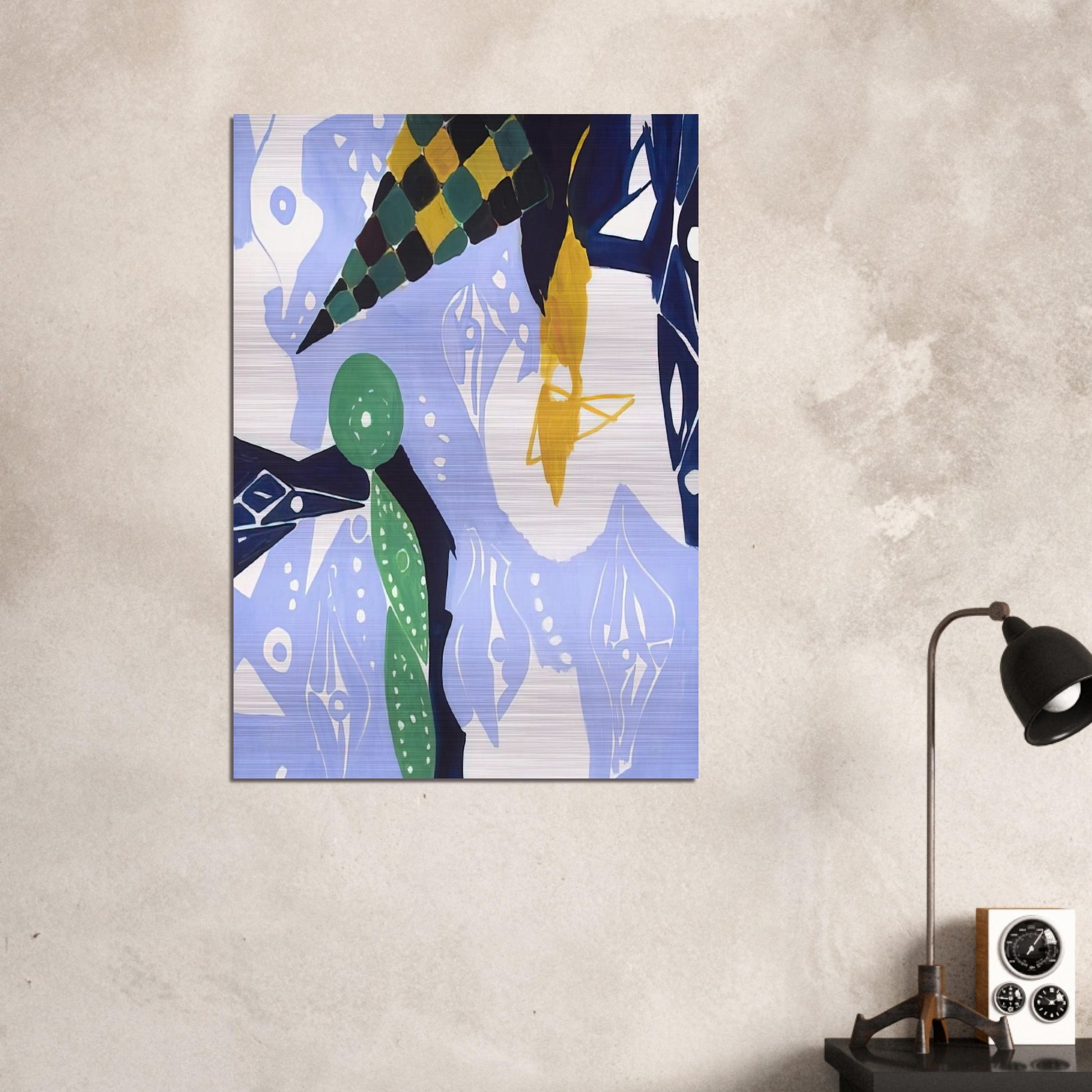 Blue Diaphan - 1965 - Ernst Wilhelm Nay Brushed Aluminum Print - 70x100 cm / 28x40 inches | Ernst Wilhelm Nay Aluminum Print | Ernst Wilhelm Nay Prints