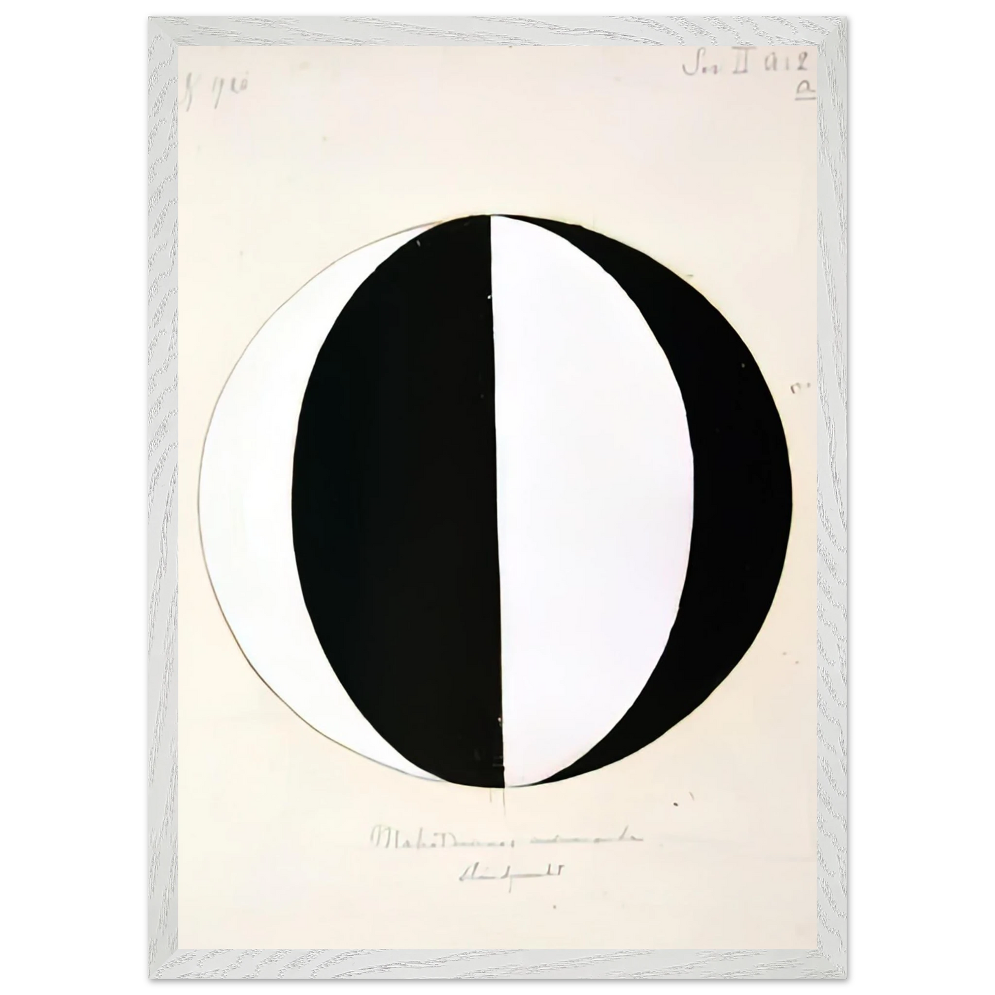 Hilma af Klint - THE MAHATMAS PRESENT STANDING POINT SERIES II NO 2A 1920 Wall art - 21x29.7 cm / 8x12" - Premium Wooden Framed Poster With Fine Art Paper-canvas - Wood frame