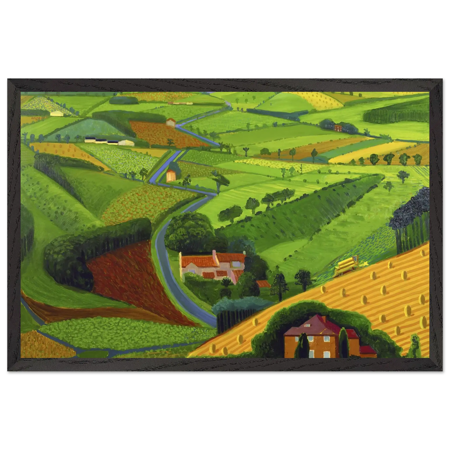 David Hockney - David Hockney Wall art - 60x80 cm / 24x32 Inches - Premium Wooden Framed Poster With Fine Art Paper - Wood frame