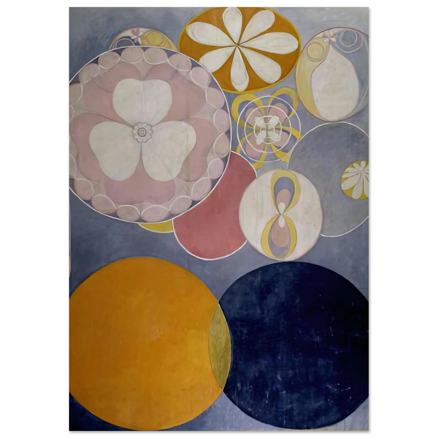 Hilma af Klint - DE TIO ST RSTA N 2 BARNAALDERN 1907 Wall art - 60x80 cm / 24x32 inches - Premium Wooden Framed Poster With Fine Art Paper-canvas - Wood frame