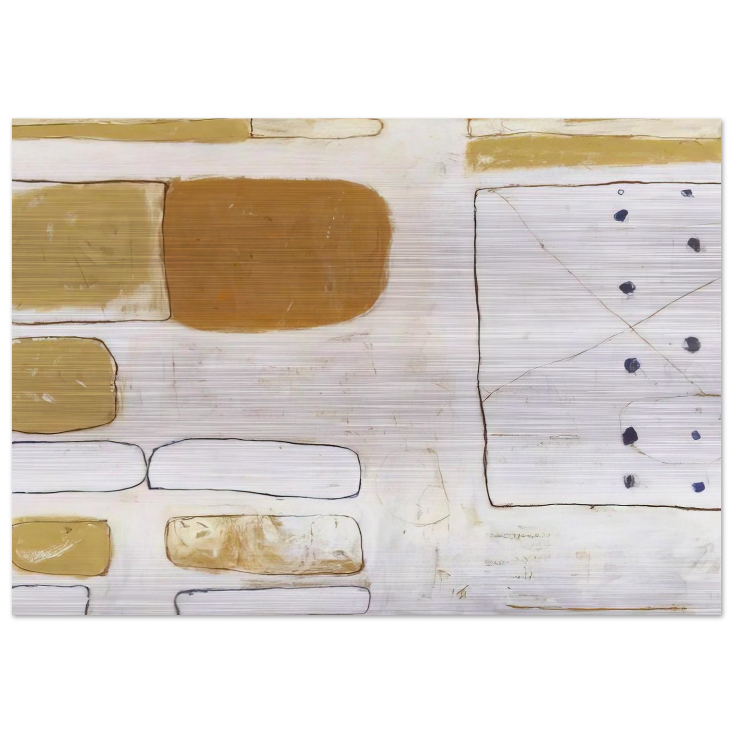 White, Sand and Ochre - 1961 - William Scott Brushed Aluminum Print - 70x100 cm / 28x40 inches | William Scott Aluminum Print | William Scott Prints