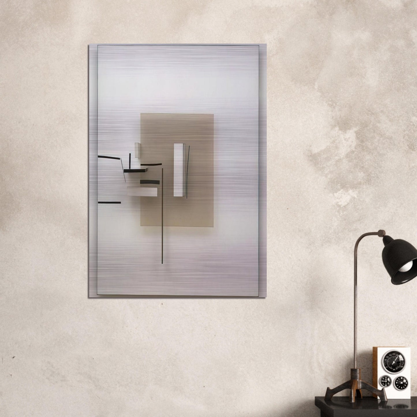 SYNTHETIC CONSTRUCTION WHITE AND BLACK 1966 - Victor Pasmore Brushed Aluminum Print - 70x100 cm / 28x40 inches | Victor Pasmore Aluminum Print | Victor Pasmore Prints