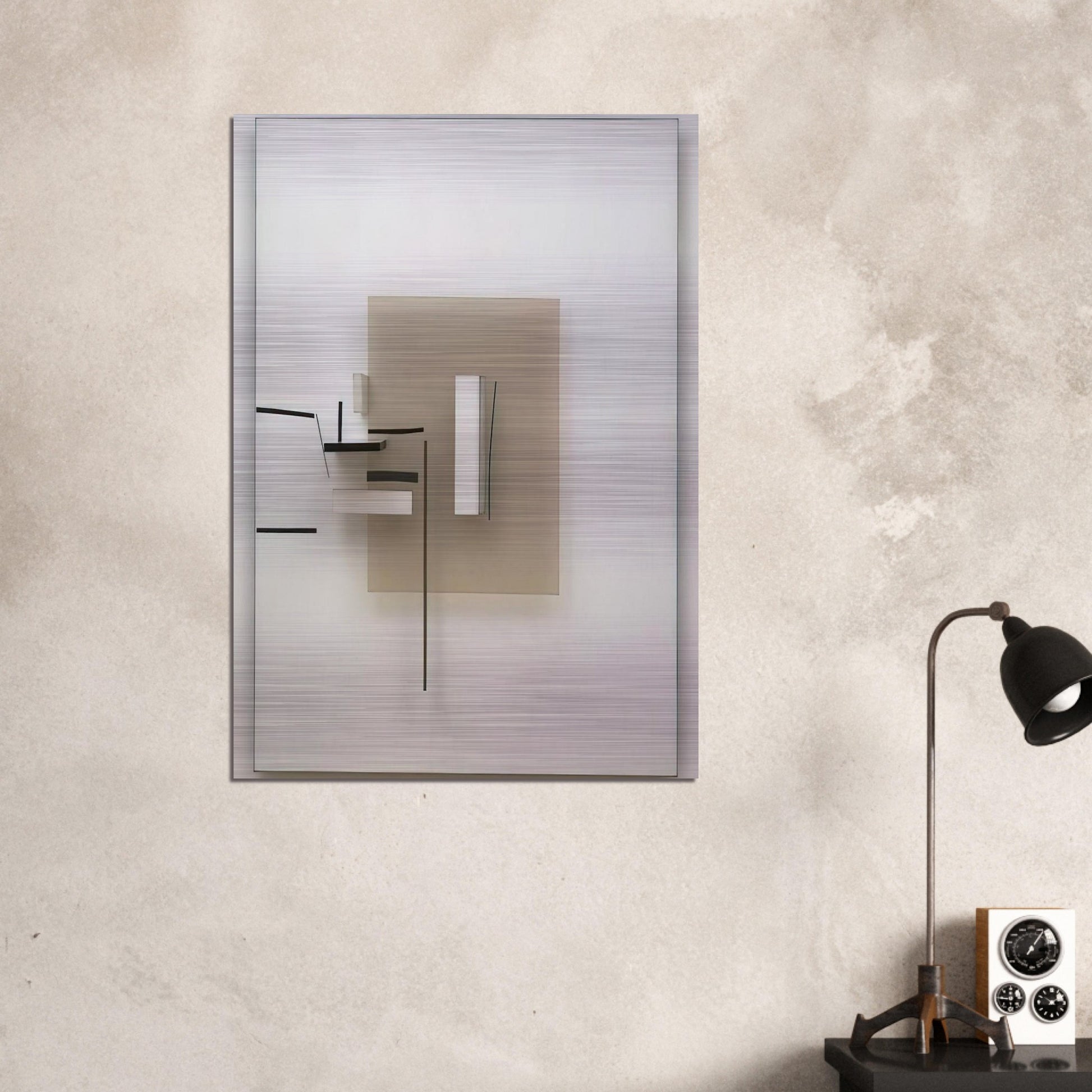 SYNTHETIC CONSTRUCTION WHITE AND BLACK 1966 - Victor Pasmore Brushed Aluminum Print - 70x100 cm / 28x40 inches | Victor Pasmore Aluminum Print | Victor Pasmore Prints