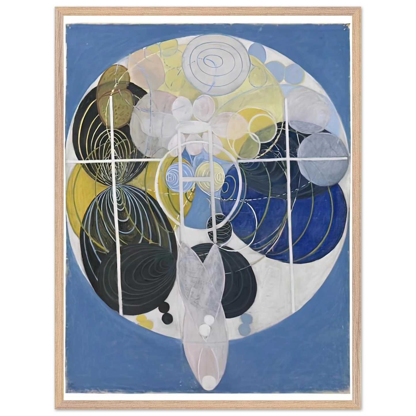 Hilma af Klint - THE LARGE FIGURE PAINTINGS NR 5 1907 Wall art - 70x100 cm / 28x40 inches - Premium Wooden Framed Poster With Fine Art Paper-canvas - White frame