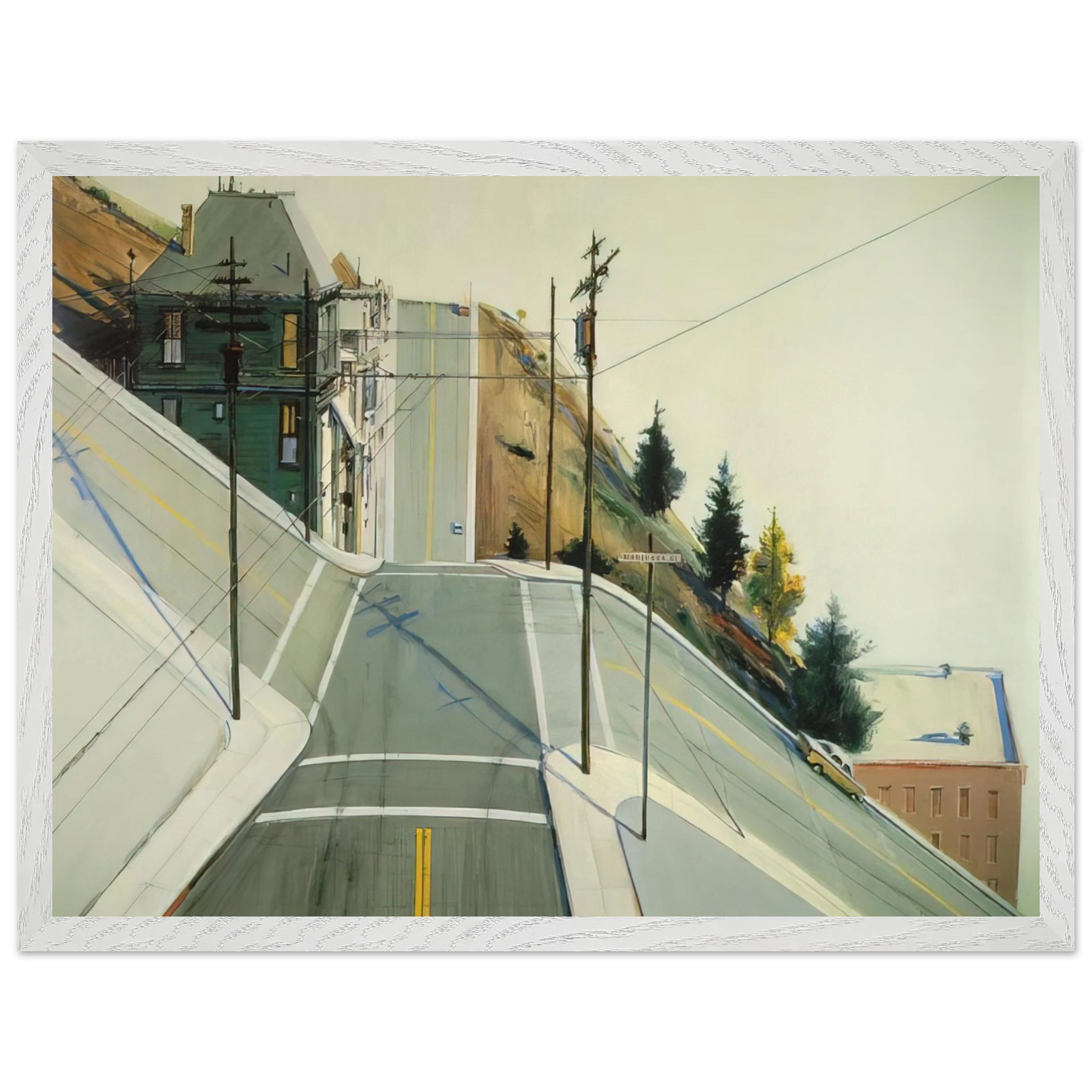 Wayne Thiebaud - 24th Street Intersection - 1977 Wall Art - 30x40 cm / 12x16 inches - Fine Art Poster - -