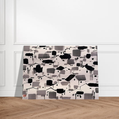 Home of Man - 1999 - Wu Guanzhong Brushed Aluminum Print - 70x100 cm / 28x40 inches | Wu Guanzhong Aluminum Print | Wu Guanzhong Prints