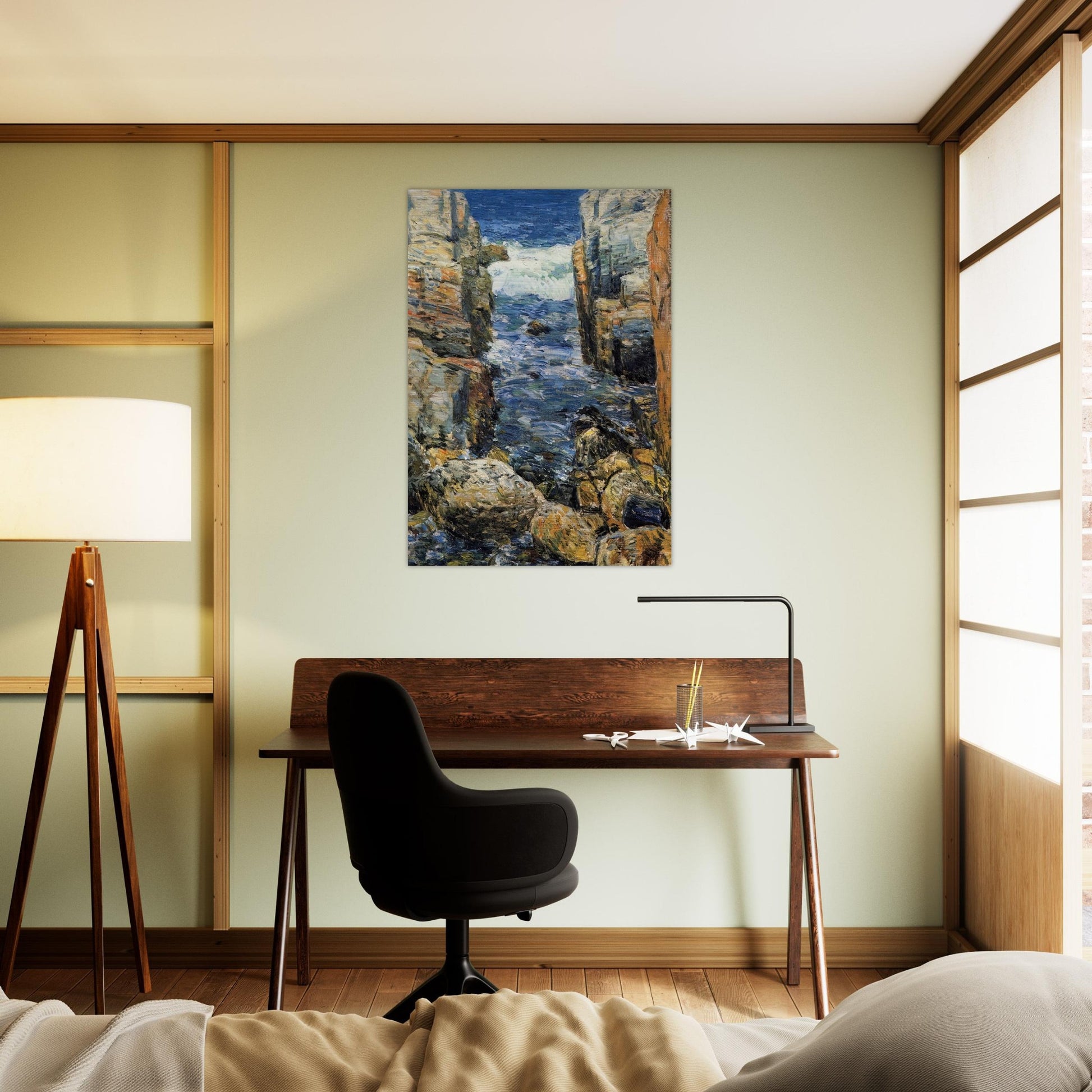 The South Gorge, Appledore, Isles of Shoals - Childe Hassam Brushed Aluminum Print - 70x100 cm / 28x40 inches | Childe Hassam Aluminum Print | Childe Hassam Prints